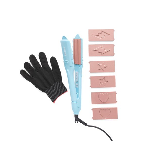 BLISS Blue Ionic Hair Straightener With 3d Imprinting Iron - Picture 1 of 2